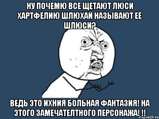 Ну почемю все щетают Люси Хартфелию шлюхай называют её Шлюси? ВЕДЬ ЭТО ИХНИЯ БОЛЬНАЯ ФАНТАЗИЯ! НА ЭТОГО ЗАМЕЧАТЕЛТНОГО ПЕРСОНАЖА! !!, Мем Ну почему