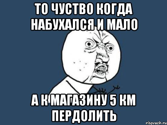 То чуство когда набухался и мало а к магазину 5 км пердолить, Мем Ну почему