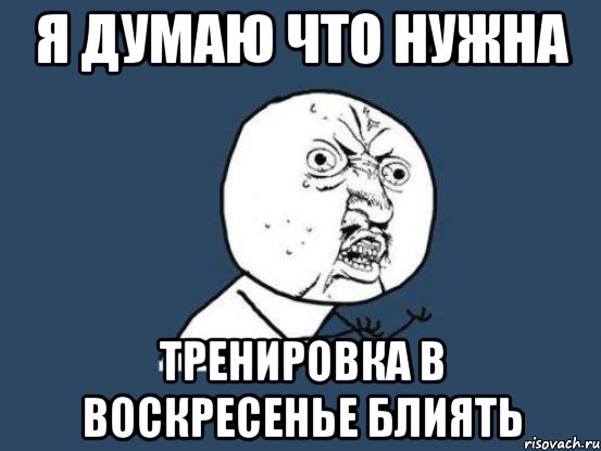 я думаю что нужна тренировка в воскресенье блиять, Мем Ну почему