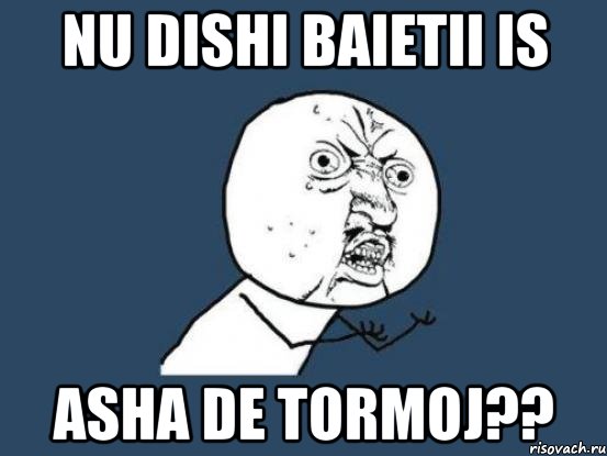 nu dishi baietii is asha de tormoj??, Мем Ну почему