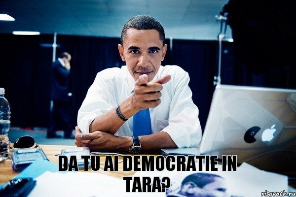 Da tu ai democratie in tara?, Комикс Обама тычет пальцем