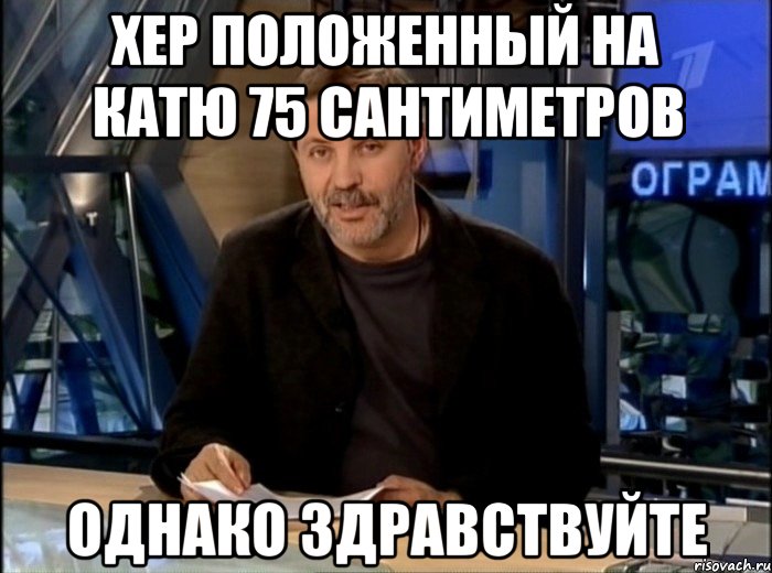 хер положенный на Катю 75 сантиметров однако здравствуйте, Мем Однако Здравствуйте