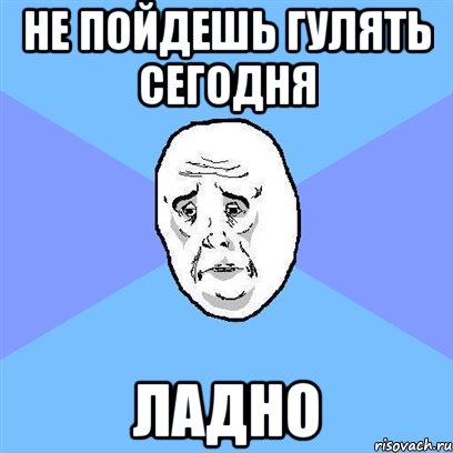 НЕ ПОЙДЕШЬ ГУЛЯТЬ СЕГОДНЯ ЛАДНО, Мем Okay face