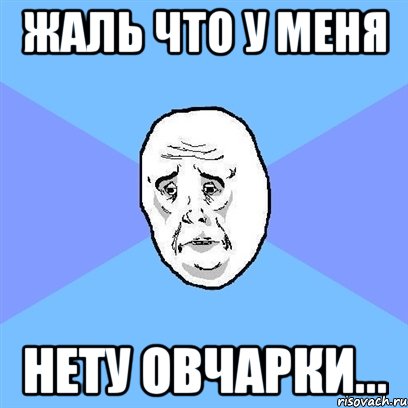 Жаль что у меня нету овчарки..., Мем Okay face