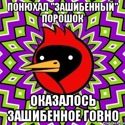 Понюхал "зашибенный" порошок Оказалось зашибенное говно, Мем Омская птица