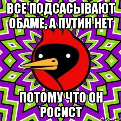 все подсасывают обаме, а путин нет потому что он росист, Мем Омская птица