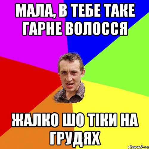 Мала, в тебе таке гарне волосся жалко шо тіки на грудях, Мем Чоткий паца