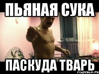 Пьяная сука ПАСКУДА ТВАРЬ, Мем Паскуда тварь