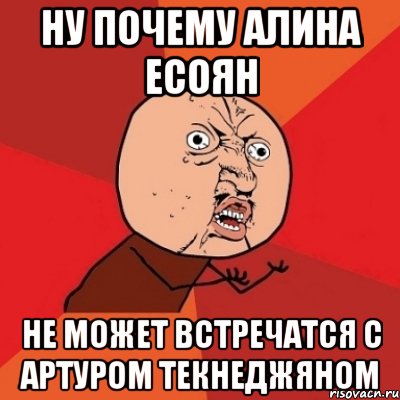 Ну почему Алина Есоян Не может встречатся с Артуром Текнеджяном, Мем Почему