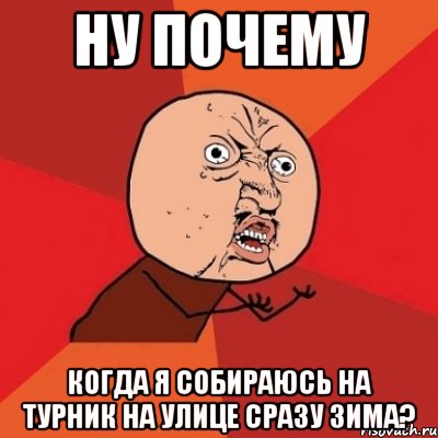 ну почему когда я собираюсь на турник на улице сразу зима?, Мем Почему