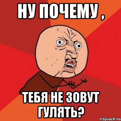 Ну почему , Тебя не зовут гулять?, Мем Почему