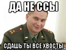 ДА НЕ ССЫ СДАШЬ ТЫ ВСЕ ХВОСТЫ, Мем Военком (полковник)