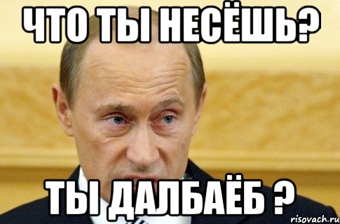 что ты несёшь? ты далбаёб ?, Мем путин