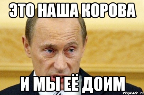 это наша корова и мы её доим, Мем путин