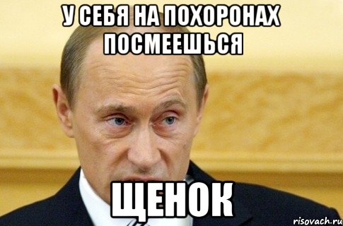 У себя на похоронах посмеешься Щенок, Мем путин