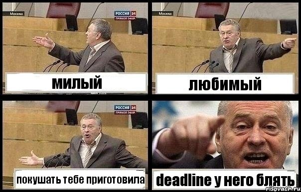 милый любимый покушать тебе приготовила deadline у него блять, Комикс с Жириновским