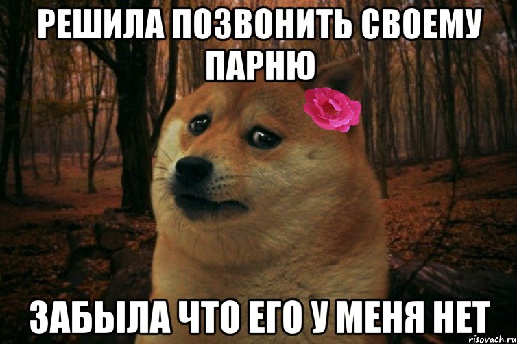 Решила позвонить своему парню забыла что его у меня нет, Мем  SAD DOGE GIRL