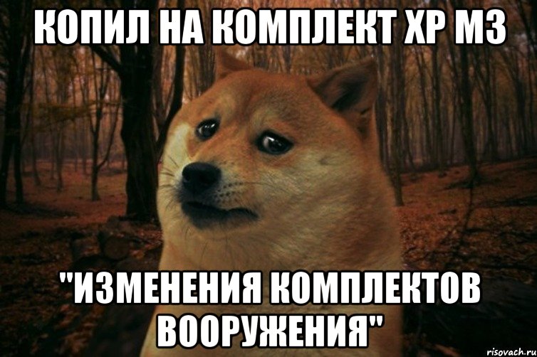 Копил на комплект ХР м3 "Изменения комплектов вооружения", Мем SAD DOGE