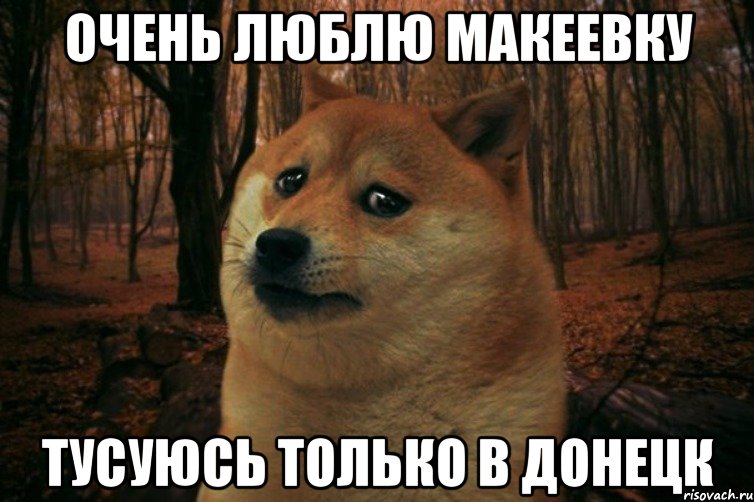 Очень люблю Макеевку тусуюсь только в Донецк, Мем SAD DOGE