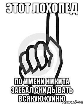 Этот лохопед По имени Никита заебал скидывать всякую хуйню, Мем Сейчас этот пидор напишет хуйню