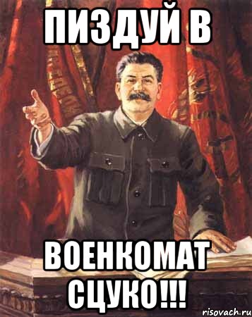 пиздуй в военкомат сцуко!!!, Мем  сталин цветной