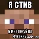 Я Стив И мне похуй на физику, Мем стив