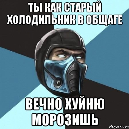 Ты как старый холодильник в общаге Вечно хуйню морозишь, Мем Саб-Зиро