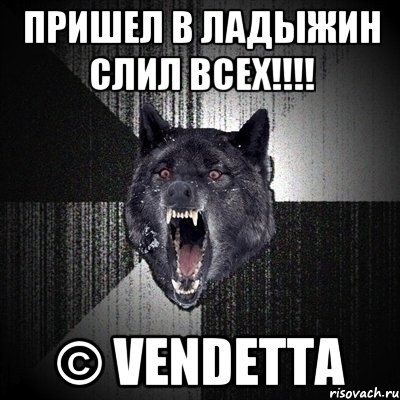 ПРИШЕЛ В ЛАДЫЖИН СЛИЛ ВСЕХ!!!! © VENDETTA, Мем Сумасшедший волк