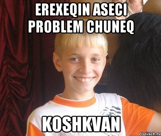 EREXEQIN ASECI PROBLEM CHUNEQ KOSHKVAN, Мем Типичный школьник