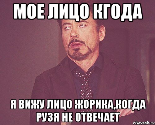 Мое лицо кгода Я вижу Лицо Жорика,когда Рузя не отвечает, Мем твое выражение лица