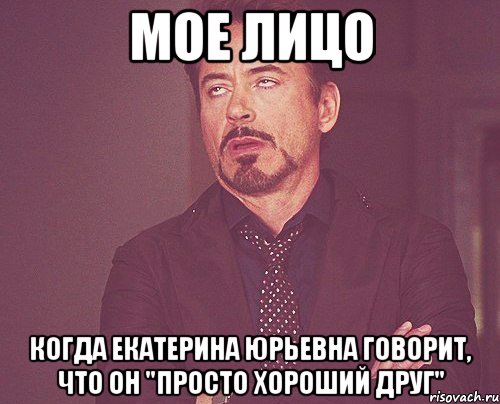 Мое лицо когда Екатерина Юрьевна говорит, что он "просто хороший друг", Мем твое выражение лица