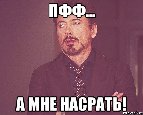 ПФФ... А МНЕ НАСРАТЬ!, Мем твое выражение лица