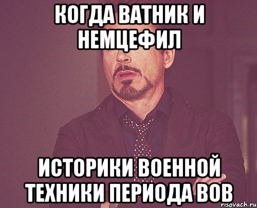 Когда ватник и немцефил историки военной техники периода ВОВ, Мем твое выражение лица