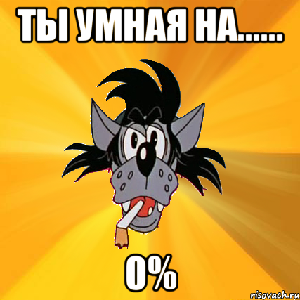 Ты умная на...... 0%, Мем Волк