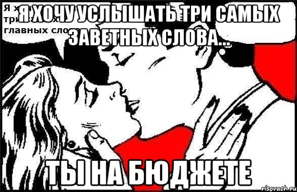 Я хочу услышать три самых заветных слова... Ты на бюджете, Комикс Хочу услышать