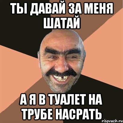 ты давай за меня шатай а я в туалет на трубе насрать, Мем Я твой дом труба шатал