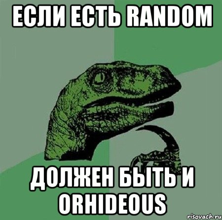 Если есть Random должен быть и Orhideous, Мем Филосораптор