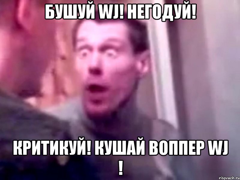 Бушуй WJ! Негодуй! Критикуй! Кушай воппер WJ !, Мем Запили