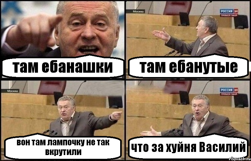 там ебанашки там ебанутые вон там лампочку не так вкрутили что за хуйня Василий, Комикс Жириновский