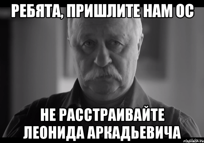 Ребята, пришлите нам ОС Не расстраивайте Леонида Аркадьевича, Мем Не огорчай Леонида Аркадьевича