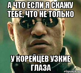 А что если я скажу тебе, что не только у корейцев узкие глаза, Мем  а что если я скажу тебе