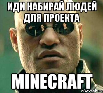 Иди набирай людей для проекта MINECRAFT, Мем  а что если я скажу тебе