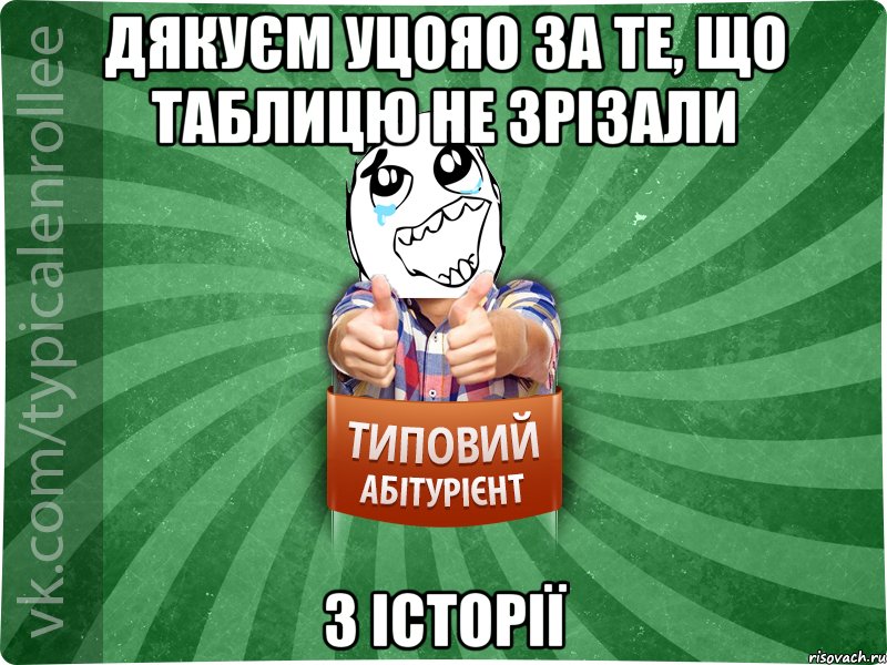 Дякуєм УЦОЯО за те, що таблицю не зрізали з Історії