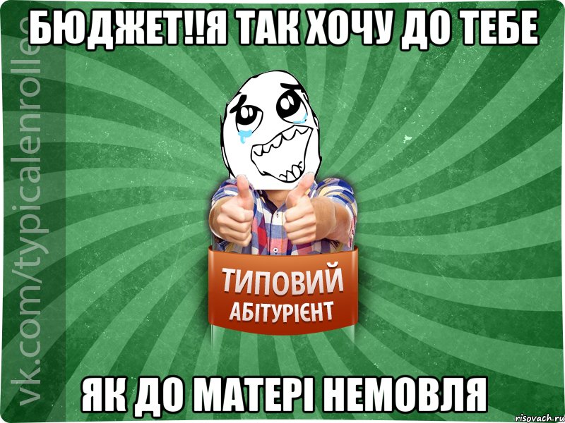 Бюджет!!Я так хочу до тебе як до матері немовля, Мем абтура3