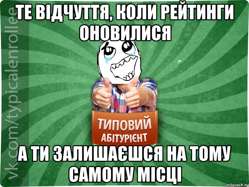 Те відчуття, коли рейтинги оновилися а ти залишаєшся на тому самому місці, Мем абтура3