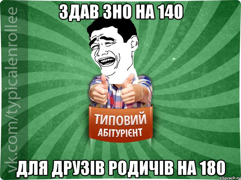 ЗДАВ ЗНО НА 140 ДЛЯ ДРУЗIВ РОДИЧIВ НА 180