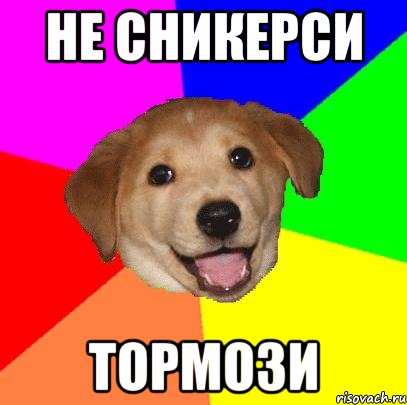 НЕ СНИКЕРСИ ТОРМОЗИ, Мем Advice Dog