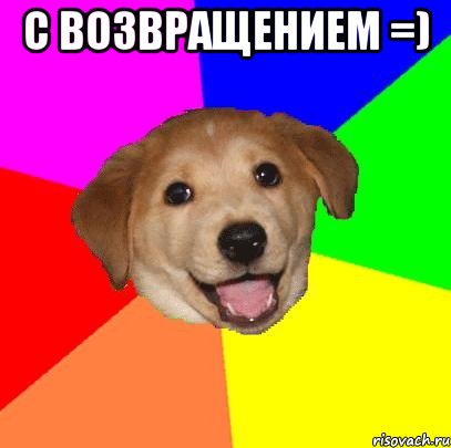 С возвращением =) , Мем Advice Dog