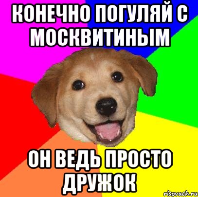 конечно погуляй с Москвитиным он ведь просто Дружок, Мем Advice Dog