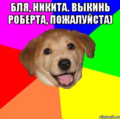 Бля, Никита. Выкинь Роберта, пожалуйста) , Мем Advice Dog